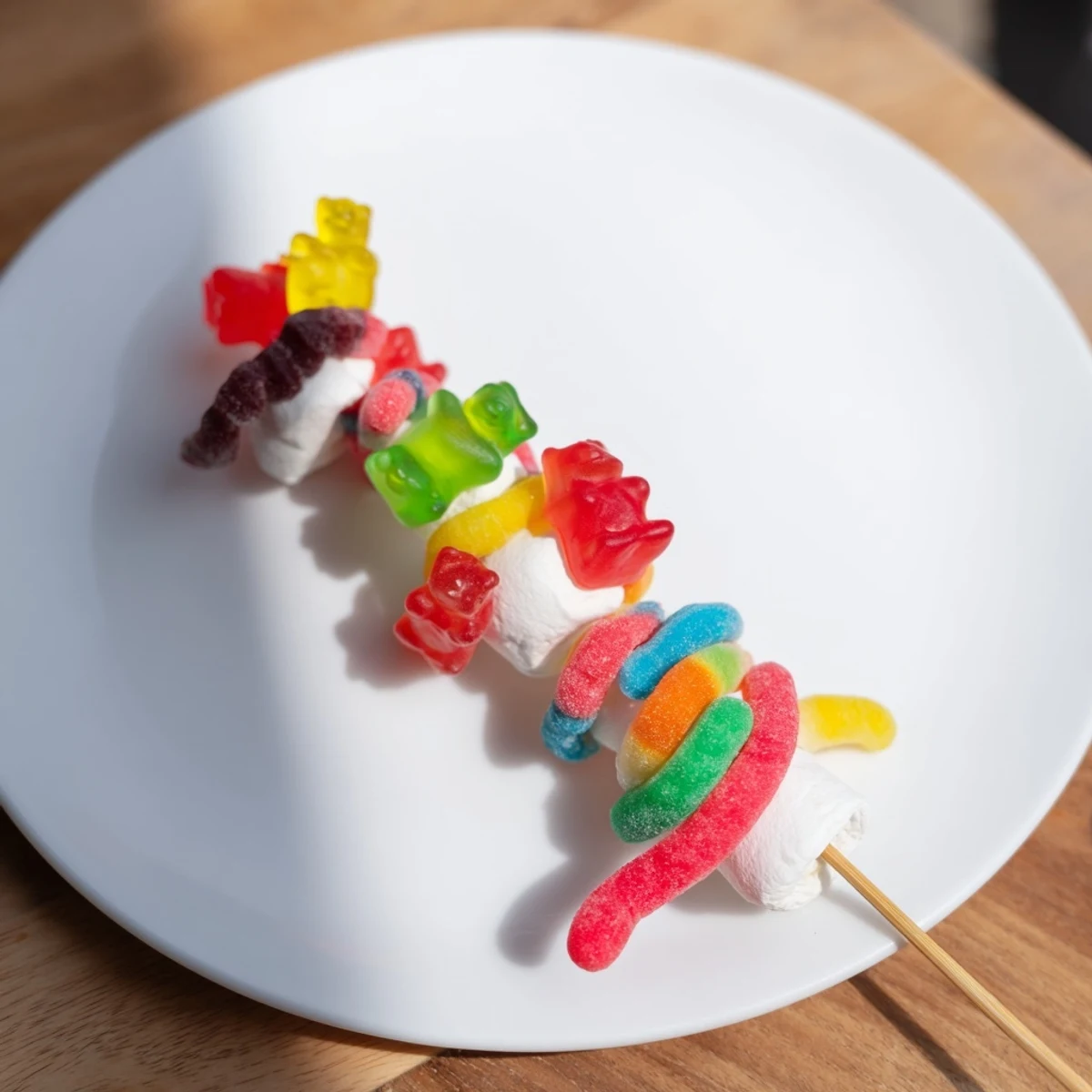 Delicious gummy candy kabobs, an easy and creative no-bake treat perfect for kids and adults.