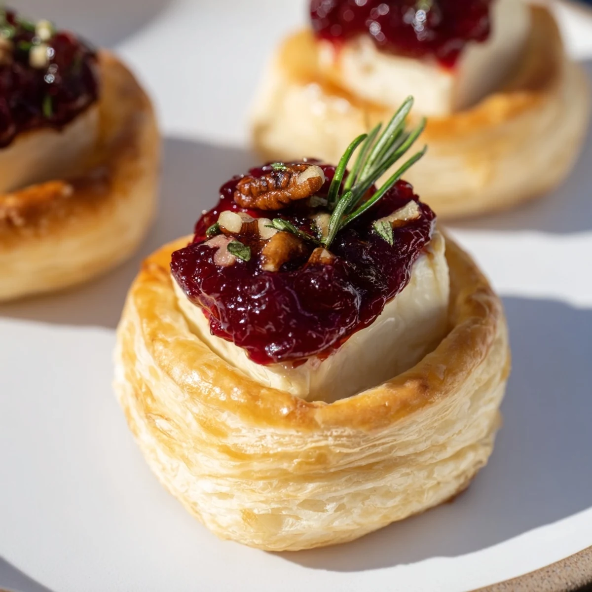 Easy-to-make Cranberry Brie Bites: savory pastry, creamy Brie, and a delightful cranberry burst of flavor.