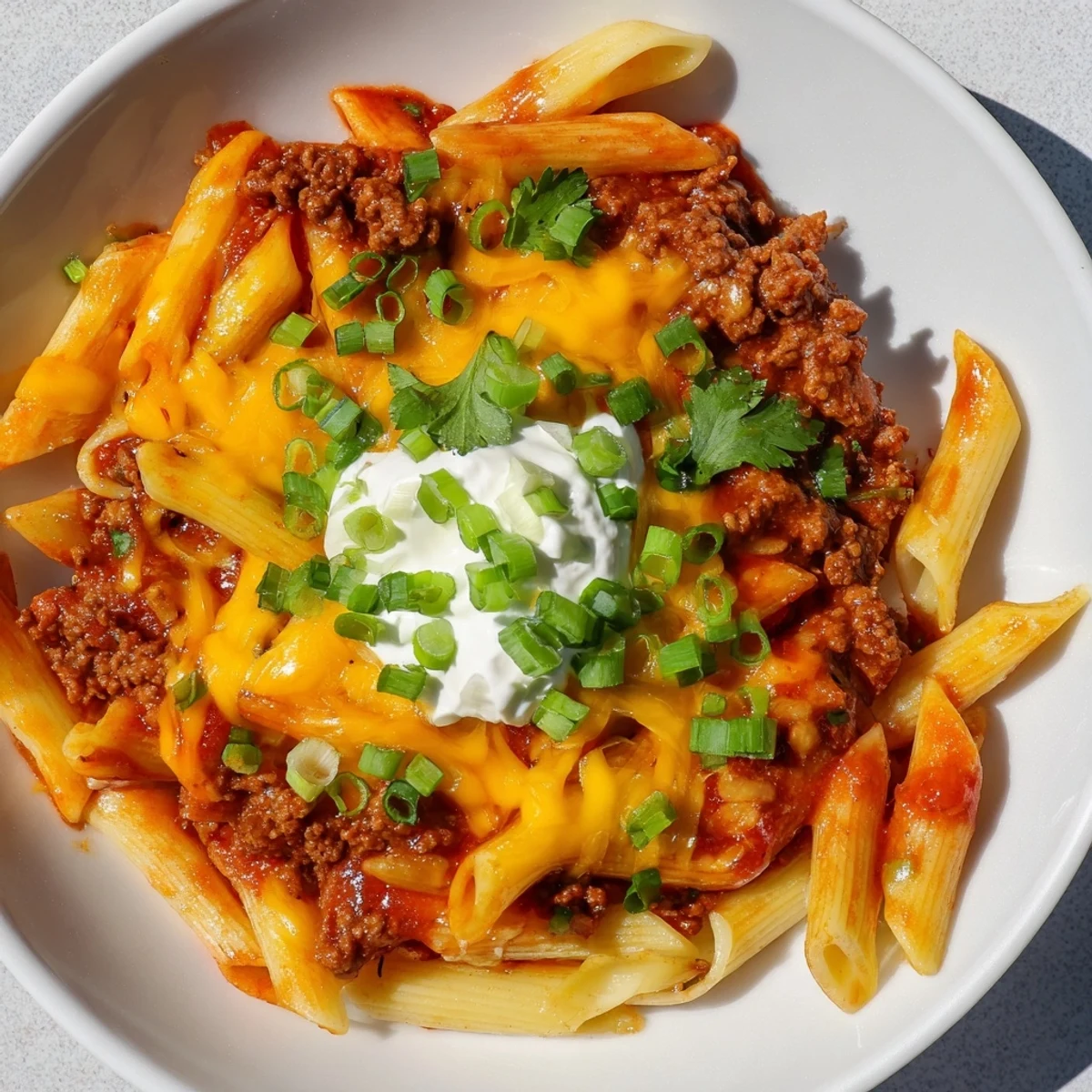 This satisfying Easy Beef Enchilada Pasta, loaded with beef and enchilada sauce, is perfect for a quick dinner.