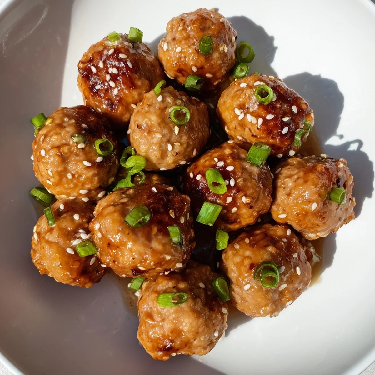 Tender Spicy Honey-Glazed Chicken Meatballs shimmering in a sweet and vibrant, sticky glaze.