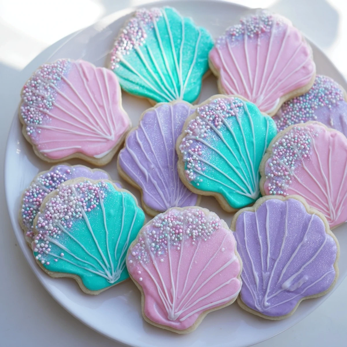 Freshly baked Seashell Sweets display whimsical shapes and pastel frosting, ready to enchant at any party.
