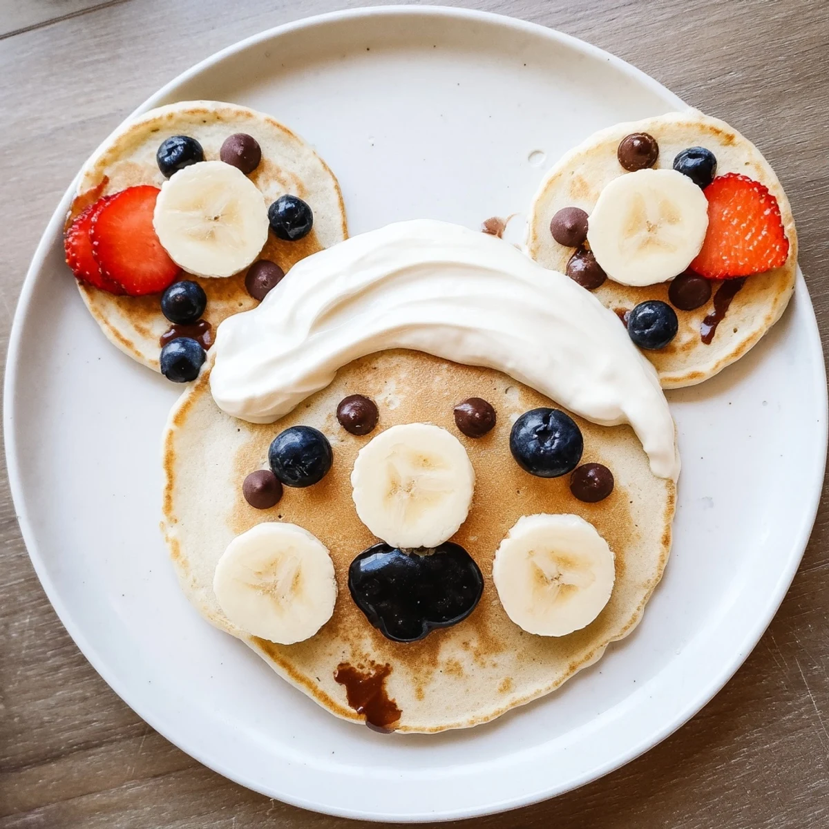 This brunch creation features a delicious Polar Bear Pancake Stack board, perfect for a fun family breakfast.