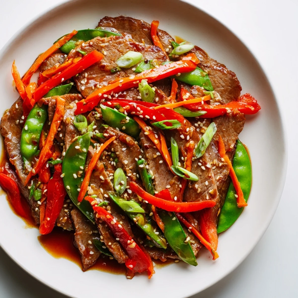 Golden-brown Sweet Teriyaki Pork Stir-Fry with glistening sauce and steamed rice, ready to enjoy.
