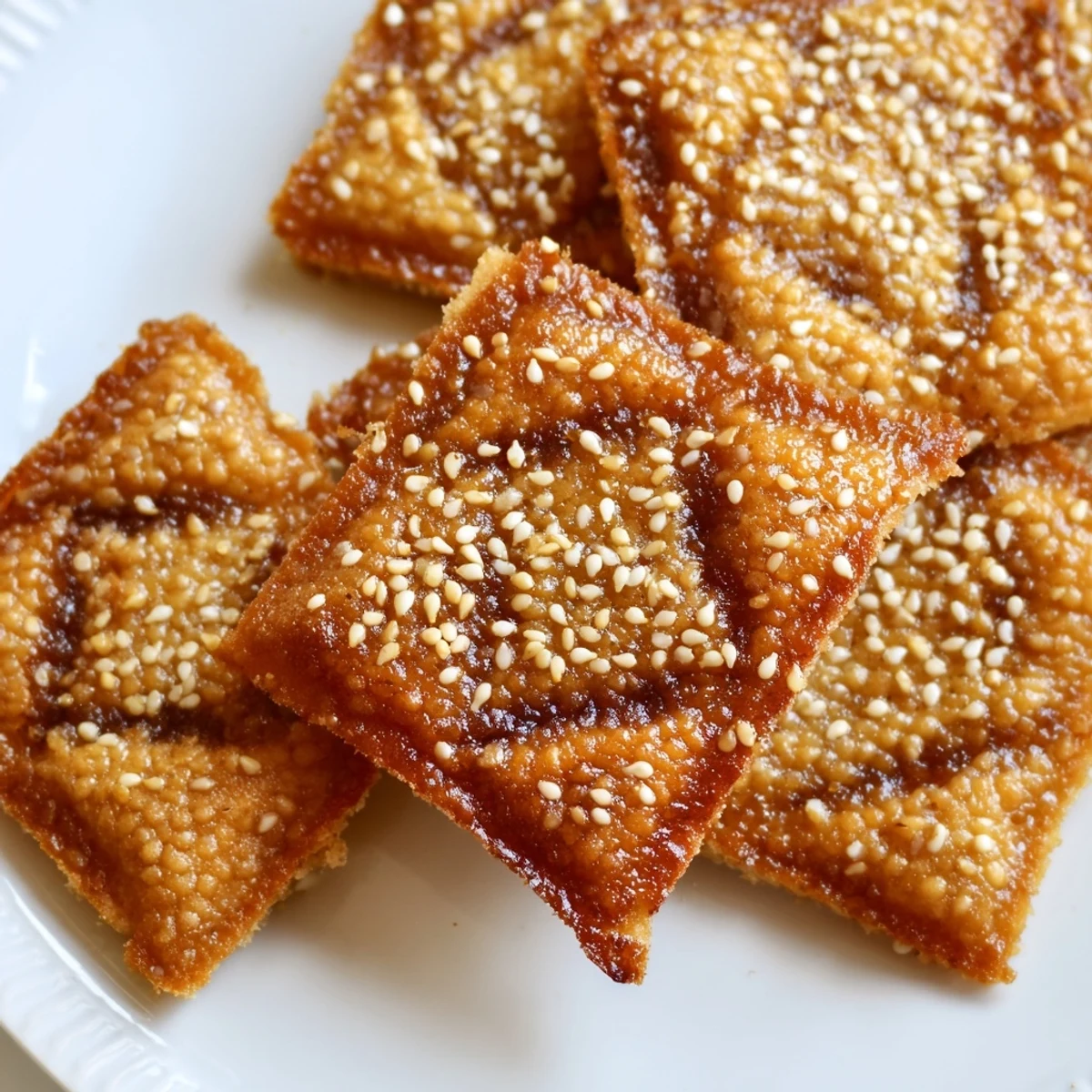 Golden, crisp Tunisian Makroudh cookies, showcasing their spiced date filling and glistening honey syrup.