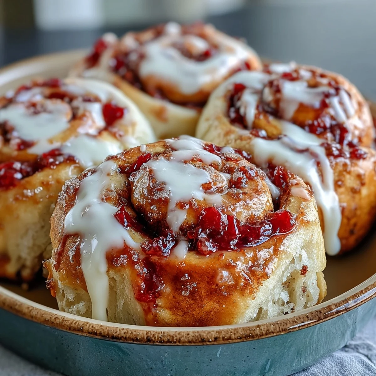 Homemade Strawberry Cinnamon Rolls are arranged on a rustic plate, showcasing soft, golden-brown spirals filled with luscious, jammy strawberries.