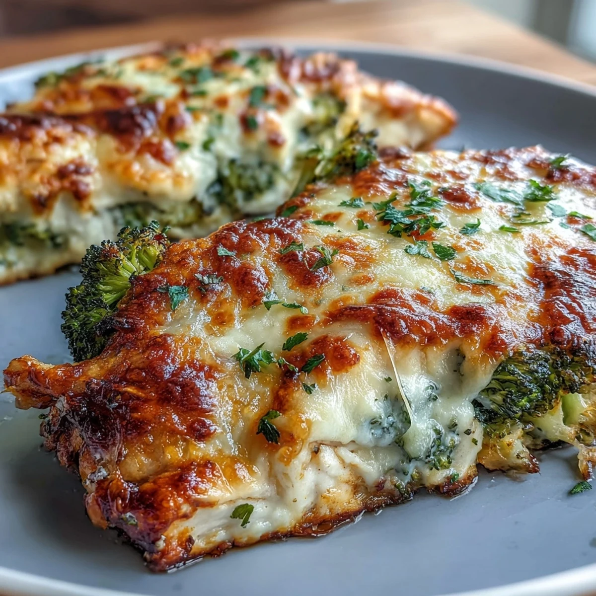 Broccoli florets roast to crisp-tender perfection alongside juicy chicken breasts, all infused with tangy ranch seasoning and garlic.