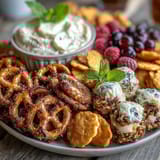 Pisces Zodiac Snack Board with Blue Fruits and Treats, featuring vibrant blueberries, grapes, and blue corn chips for a dreamy ocean-inspired spread.