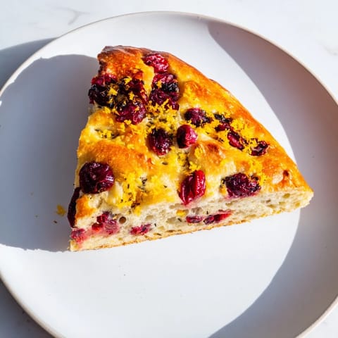 Cranberry Orange No-Knead Focaccia