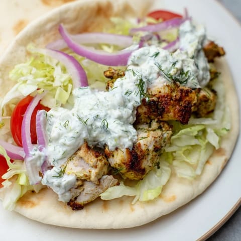 Greek Chicken Souvlaki Wraps