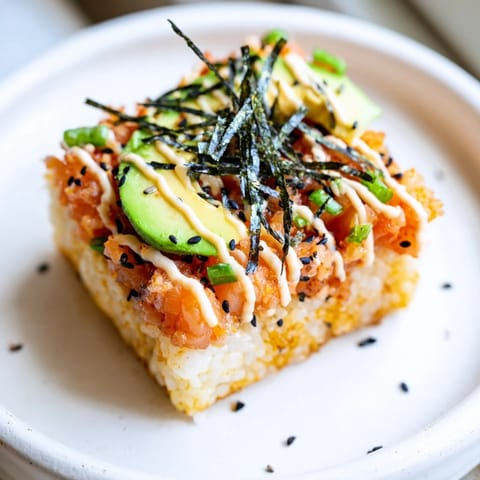 Crispy Rice Salmon Stack