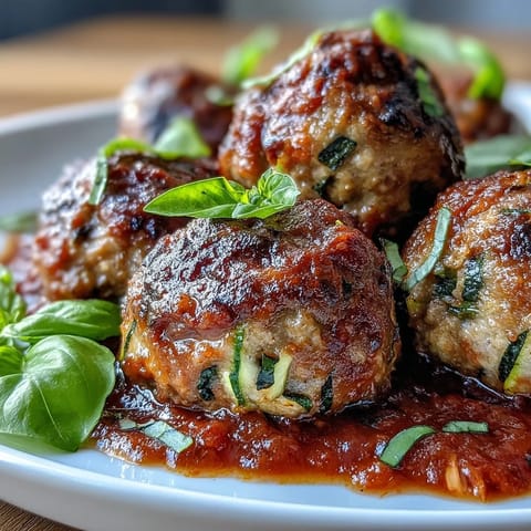 Freshly baked Clean Eating Turkey and Veggie Meatballs are spooned onto a plate with a side salad.