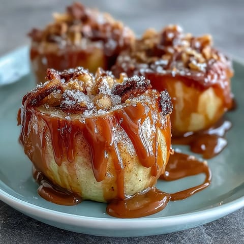 A tempting plate of candy apple slices drizzled with creamy peanut butter and sprinkled with chopped peanuts.