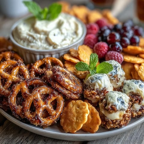 Pisces Zodiac Snack Board with Blue Fruits and Treats, featuring vibrant blueberries, grapes, and blue corn chips for a dreamy ocean-inspired spread.