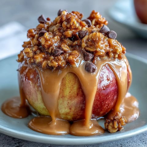 Crisp apple slices drizzled with peanut butter and topped with crunchy granola—a wholesome, easy snack perfect for kids and adults.