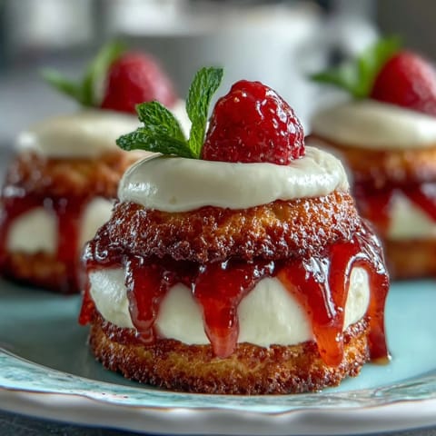 Delicious clotted cream and strawberry jam thumbprint cookies, golden and buttery with sweet jam centers.