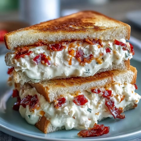 Southern-style pimento cheese finger sandwiches, neatly trimmed and arranged on a vintage serving tray for entertaining.