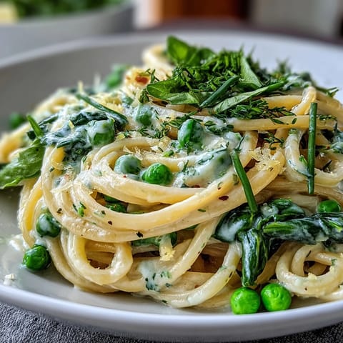 Spring Pasta Lemon Cream Peas