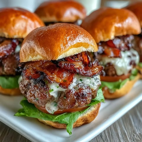 Enjoy these delicious grilled bacon burger sliders, perfect for any summer celebration.