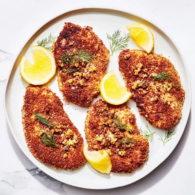 Juicy, flavorful Pickle-Brined Chicken Cutlets, showcasing the tender chicken coated in golden panko.