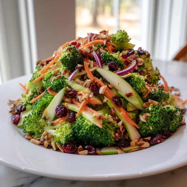 Tempting Broccoli and Apple Hot Girl Salad, showcasing the crisp textures of apple, broccoli, and toasted almonds.