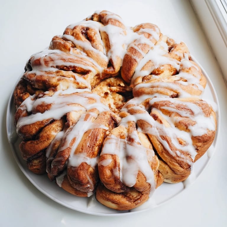 Freshly baked Giant Snowflake Sweet Roll, a beautiful American sweet bread, ready to be enjoyed.