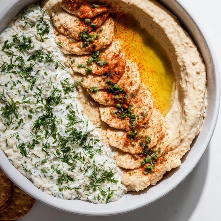 Visualize a party-ready display of Easy Dips: creamy textures with crackers ready for dipping.