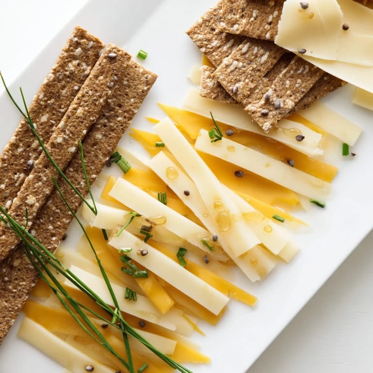 Deliciously arranged Garden Gate Lattice appetizer: a vibrant lattice of cheese and crackers, perfect for any gathering.