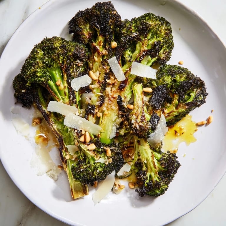 This vibrant charred broccoli salad features tender broccoli florets, Parmesan, and a bright lemon dressing.