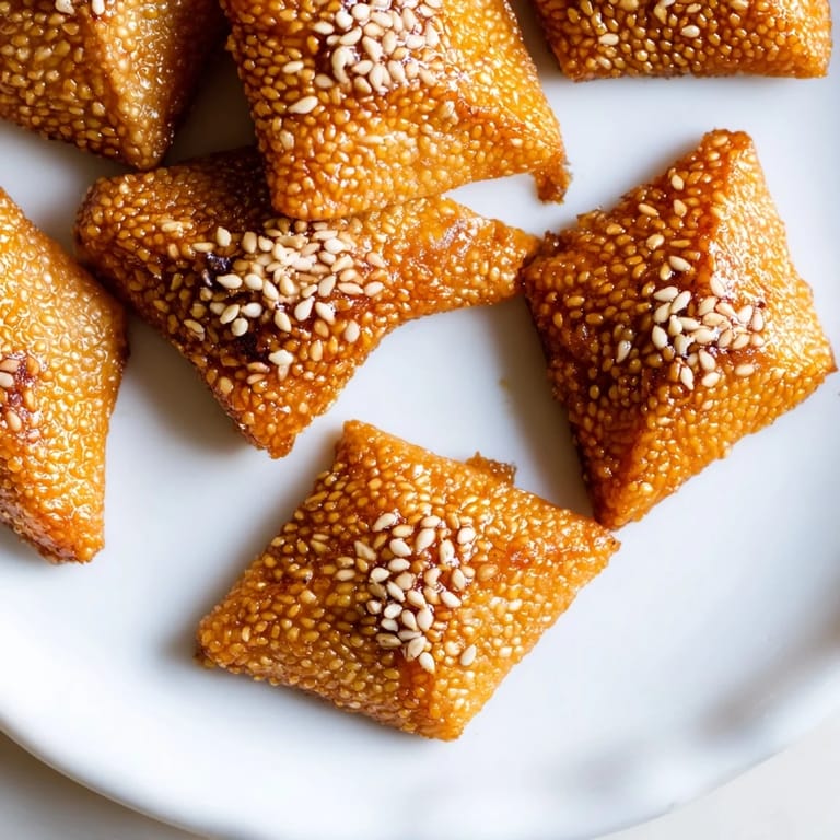 Freshly fried Tunisian Makroudh cookies, showcasing a golden crust and sweet, spiced date filling.