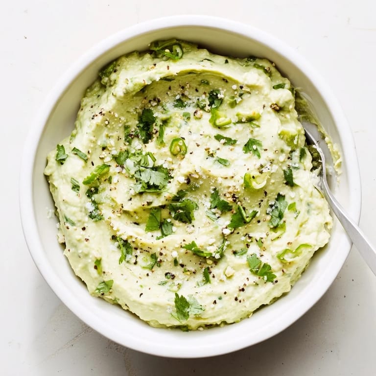 Vibrant green avocado dip with lime and cilantro, surrounded by fresh vegetable sticks for a healthy snack pairing.