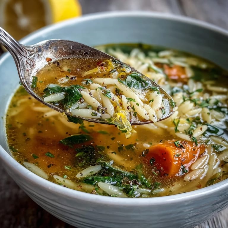 Steaming pot of Lemon Herb Soup with vibrant orange carrots and green herbs simmering on the stovetop.