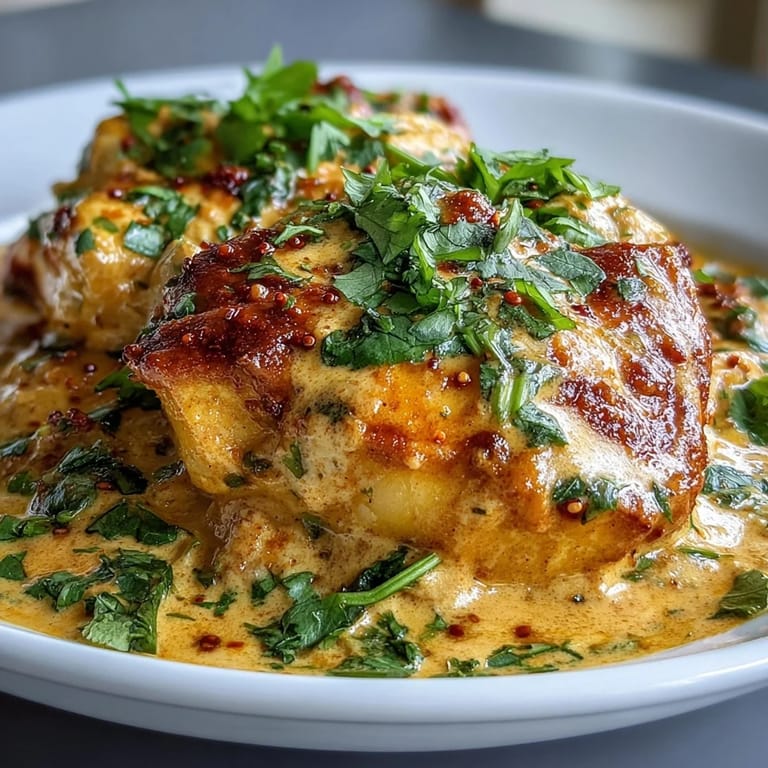 Easy Chicken Curry simmering in a skillet with vibrant spices, chopped tomatoes, and onions, ready to be served with warm naan bread.