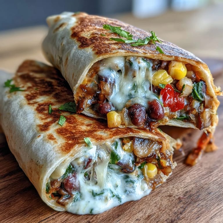 Fully rolled Veggie Burritos sit beside lime wedges and creamy avocado slices on a rustic wooden serving board.