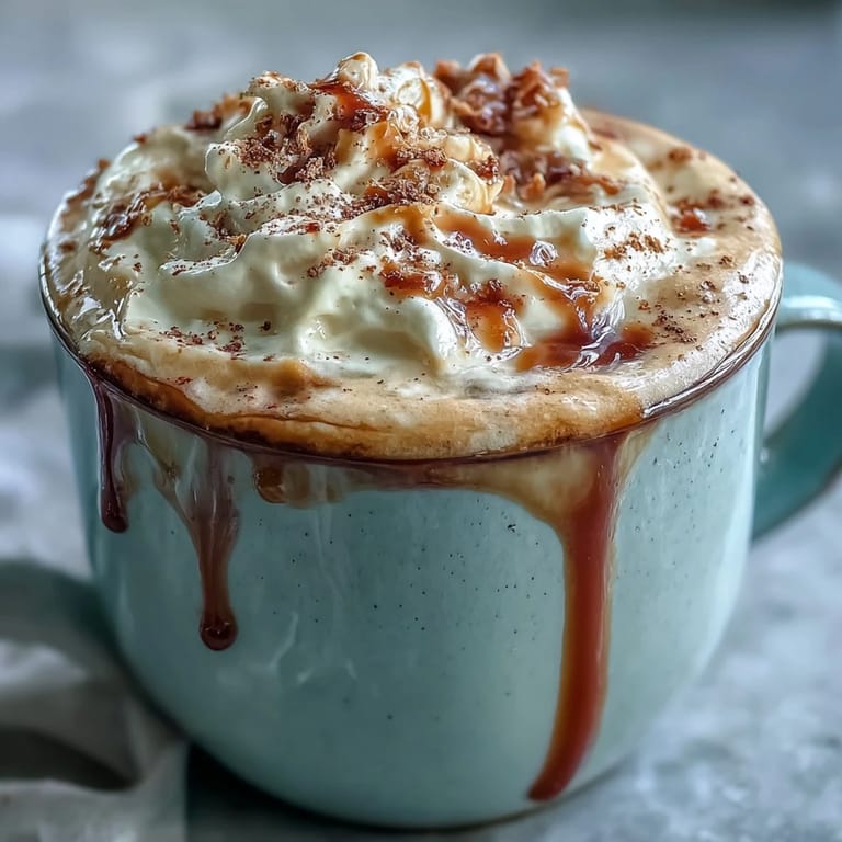 Cozy mug of Christmas Chai Latte topped with spiced whipped cream, perfect for a festive winter drink.