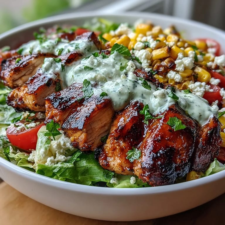 Juicy marinated chicken, smoky grilled corn, crisp romaine, and tangy yogurt dressing make these protein-packed street corn bowls perfect for lunch or dinner.  