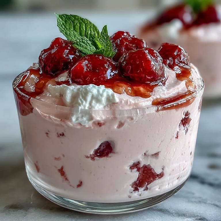 Light and airy cottage cheese raspberry mousse, perfect for a refreshing, gluten-free dessert.