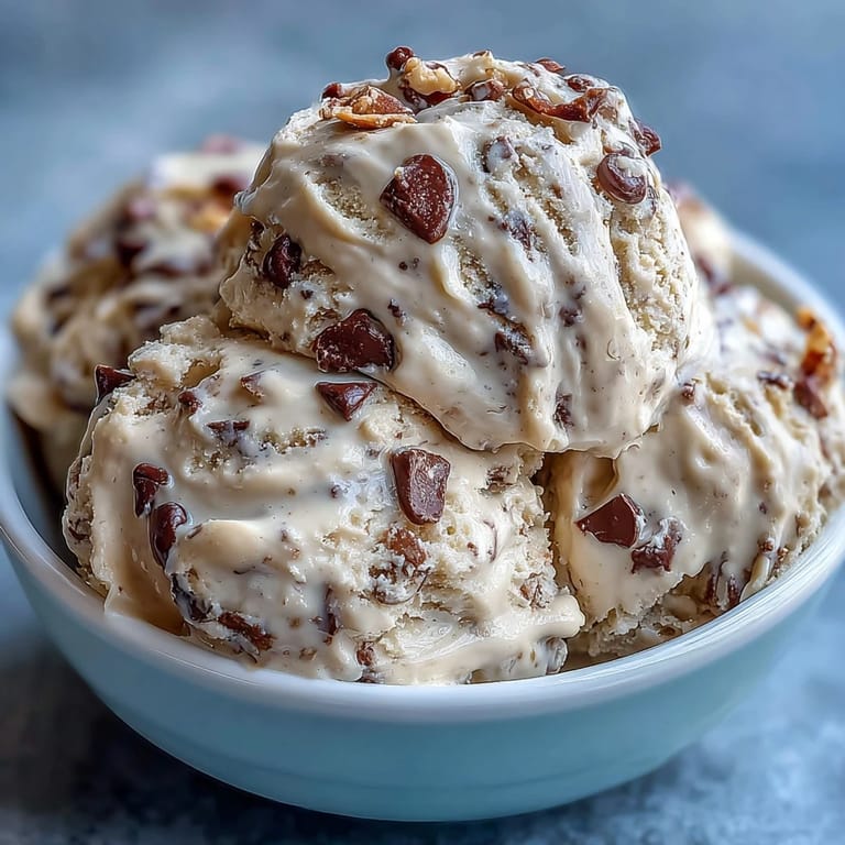 Velvety Greek yogurt cookie dough swirled with nut butter and chocolate chips, perfect for spooning.  