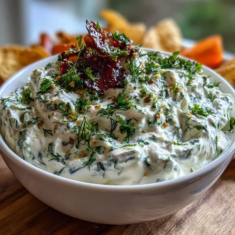 Protein-packed cottage cheese ranch dip with colorful vegetable sticks, perfect for healthy snacking.  