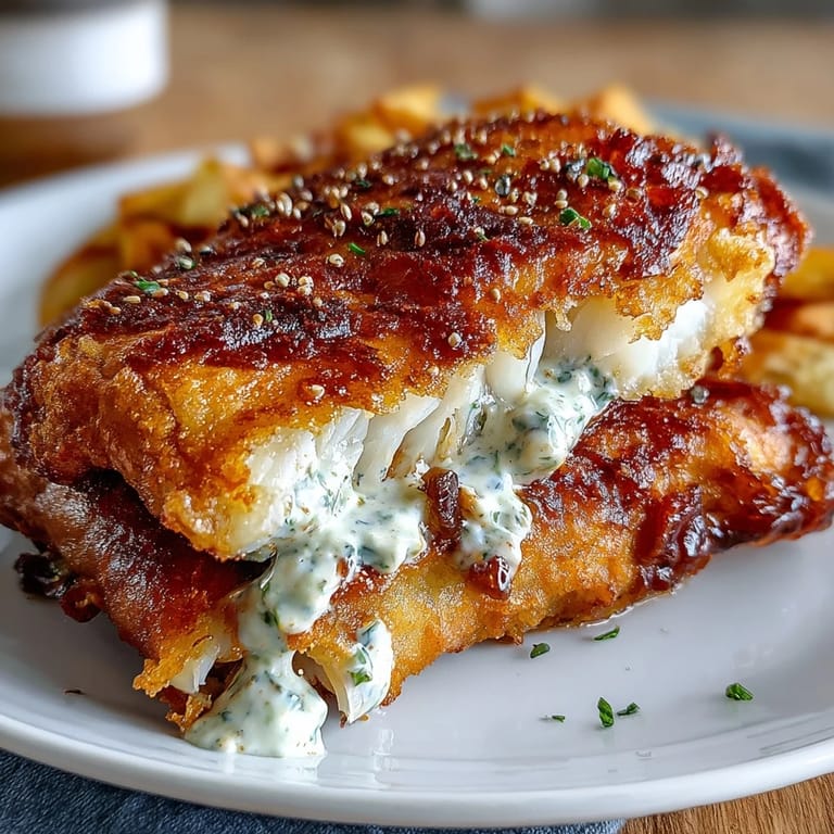 Southern fried catfish with spicy remoulade, golden cornmeal crust, and fresh parsley garnish—perfect for a soul food feast.
