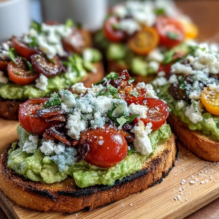 A customizable avocado toast board with seasonal toppings like feta, pumpkin seeds, and hard-boiled eggs, perfect for a fresh and interactive spring brunch centerpiece.