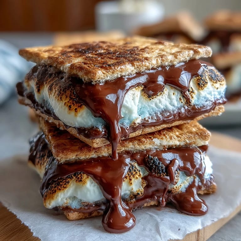 Festive smores dip in a cast iron skillet, featuring gooey chocolate and toasted marshmallows, perfect for sharing at Independence Day celebrations.