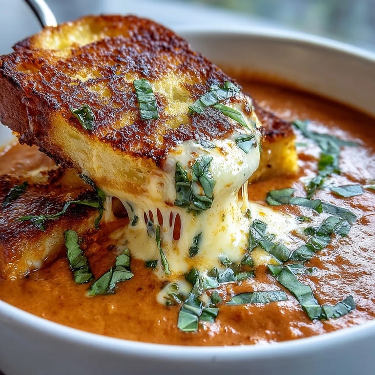 Comforting Creamy Tomato Basil Soup, perfect for a cozy evening.