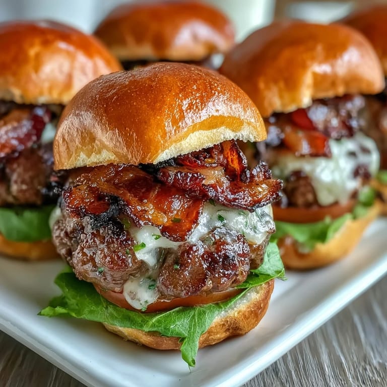 Enjoy these delicious grilled bacon burger sliders, perfect for any summer celebration.