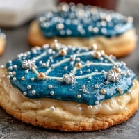 Pisces Constellation Sugar Cookies with royal icing and edible gold stars for a celestial dessert display.  