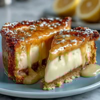 A golden lemon tart with a buttery, flaky crust and glossy citrus filling, perfect for afternoon tea.