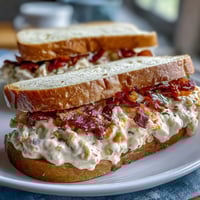 Creamy pimento cheese finger sandwiches on white bread, garnished with fresh herbs for a Derby party spread.