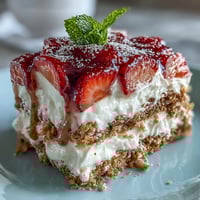 Festive Memorial Day Icebox Cake with juicy strawberries and creamy whipped layers, perfect for summer celebrations.