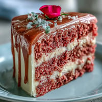 Elegant Bridal Shower Rosé Velvet Cake with glistening gold drip.